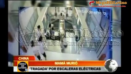 Mama murio tragada por escaleras electricas