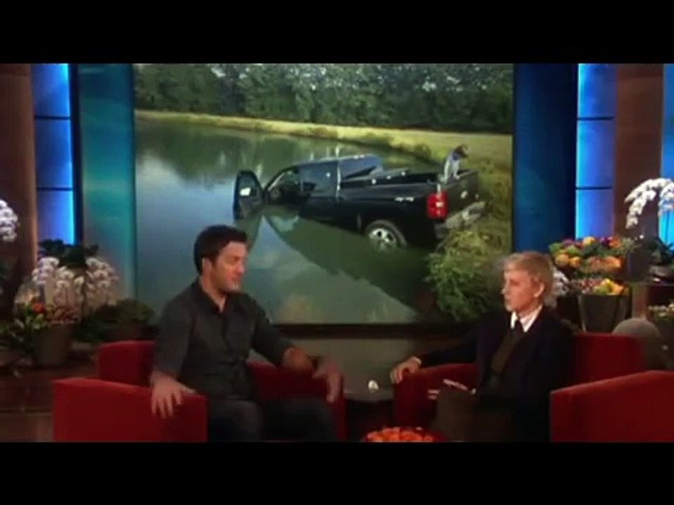Luke Bryan Crashes His Truck on Ellen show
