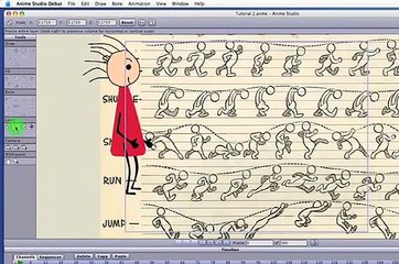 Anime Studio tutorial 02 - Walk cycle animation