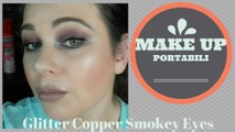 Makeup Tutorial : Glitter Copper Smokey Eyes with a Pop of Blue