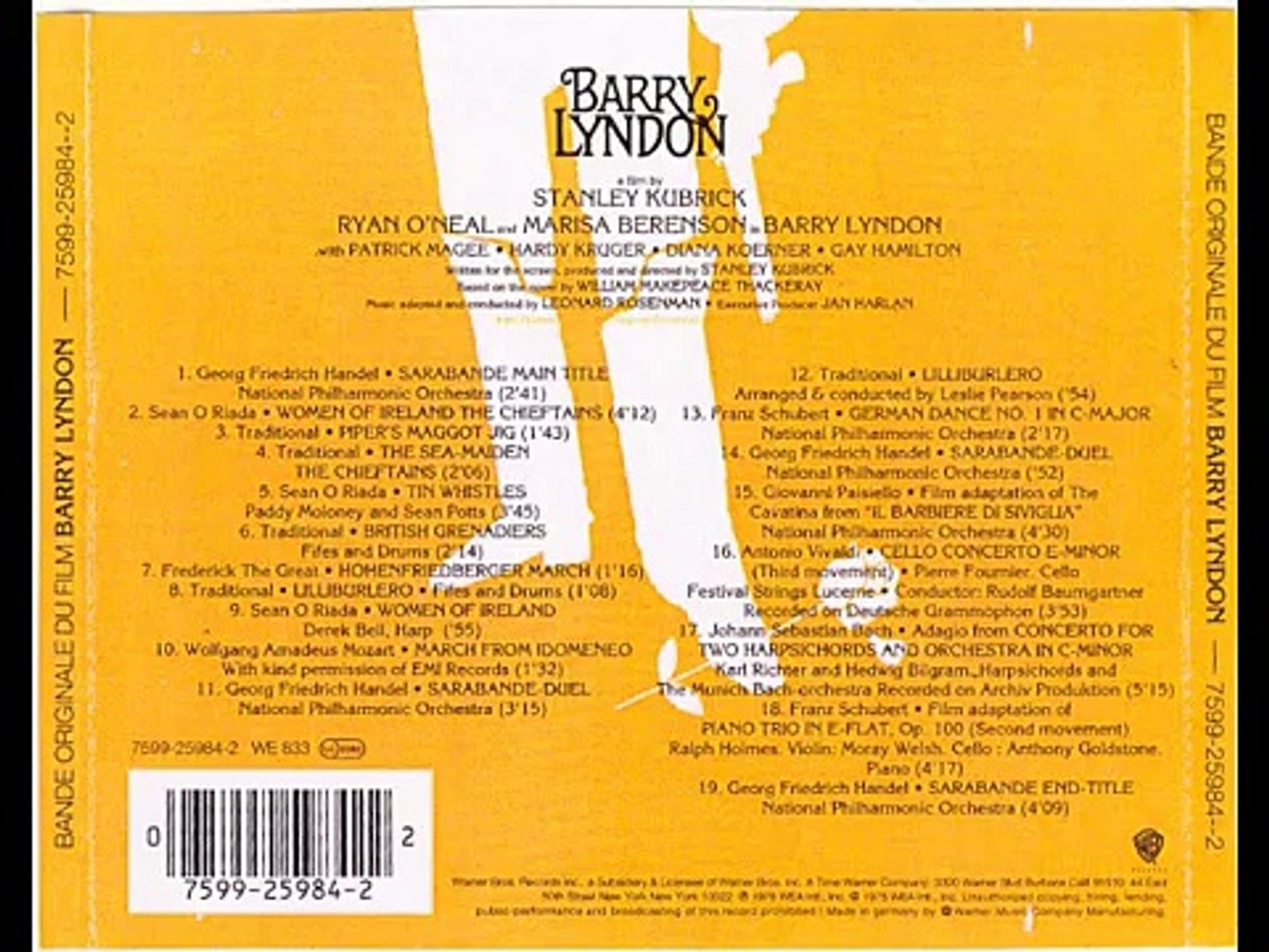 Barry Lyndon Soundtrack 19 Georg Friedrich Handel - Sarabande End Title -  video Dailymotion