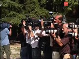 Rueda de prensa de Aguirre tras ser recibida por Zapatero