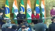 PM Narendra Modi and President of Brazil, Ms. Dilma Rousseff at the signing ceremony in Brasilia