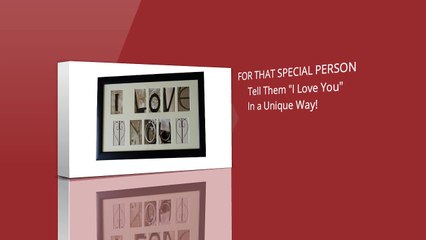 I LOVE YOU – Personalised Letter Art in Sepia – Framed Alphabet Photography Photo Letters