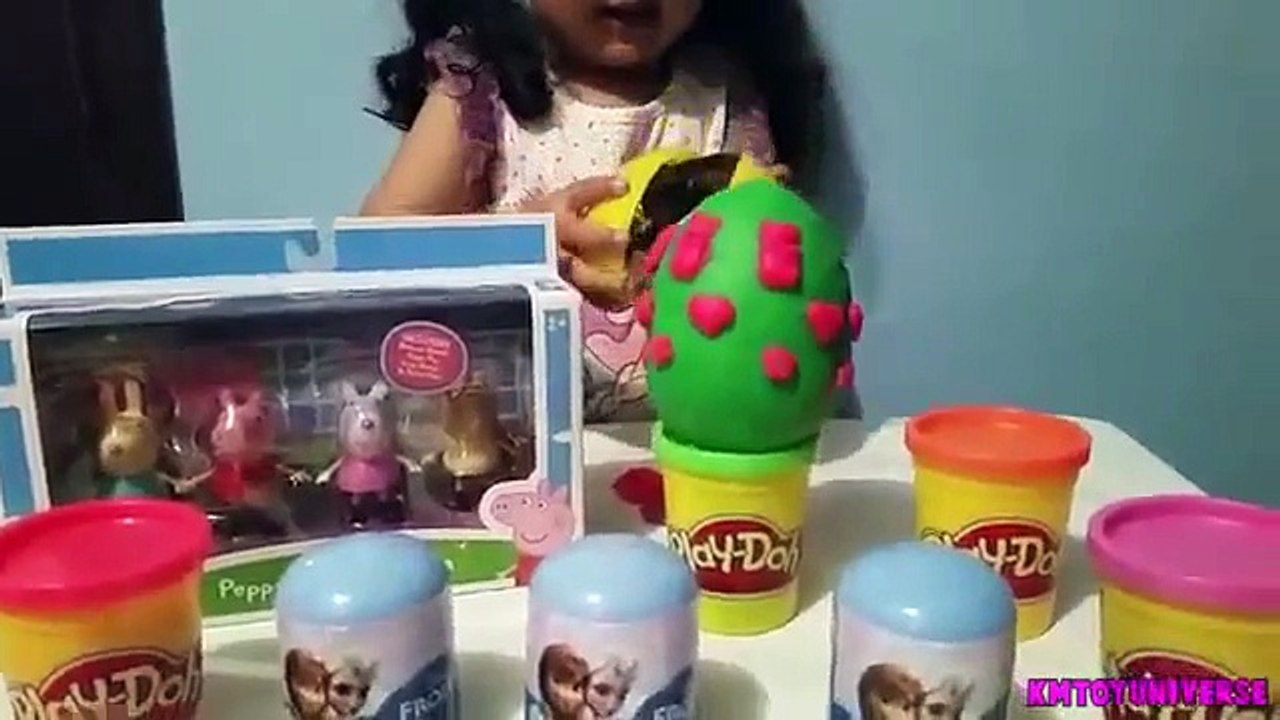 Play doh Peppa pig DIPPIN DOTS Kinder SURPRISE EGGS Barbie Minnie mouse DISNEY TOYS