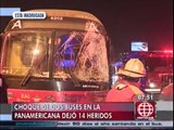 Surco: 14 heridos por choque de buses que deben S/. 17 mil