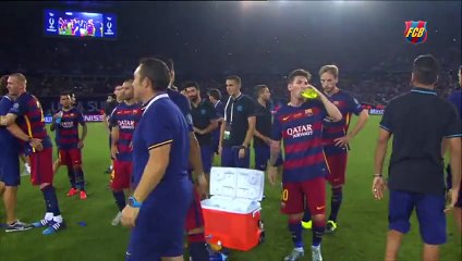 FC Barcelona - 2015 UEFA Super Cup celebration - Video Dailymotion