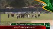 COAS Raheel Sharif hits 4 on Shahid Afridi's bowl in Rawalpindi Cricket ground