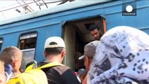 En Macédoine, des milliers de migrants prennent d'assaut un train