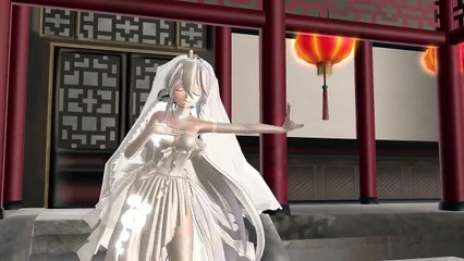 [MMD]ドーナツホール Haku フィギア風Wedding Dress ver
