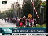 Refugiados sirios llegan a Serbia tras varios días de camino