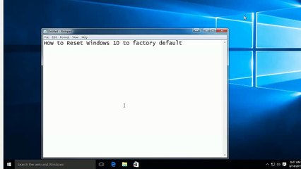 How to reset Windows 10 to factory default