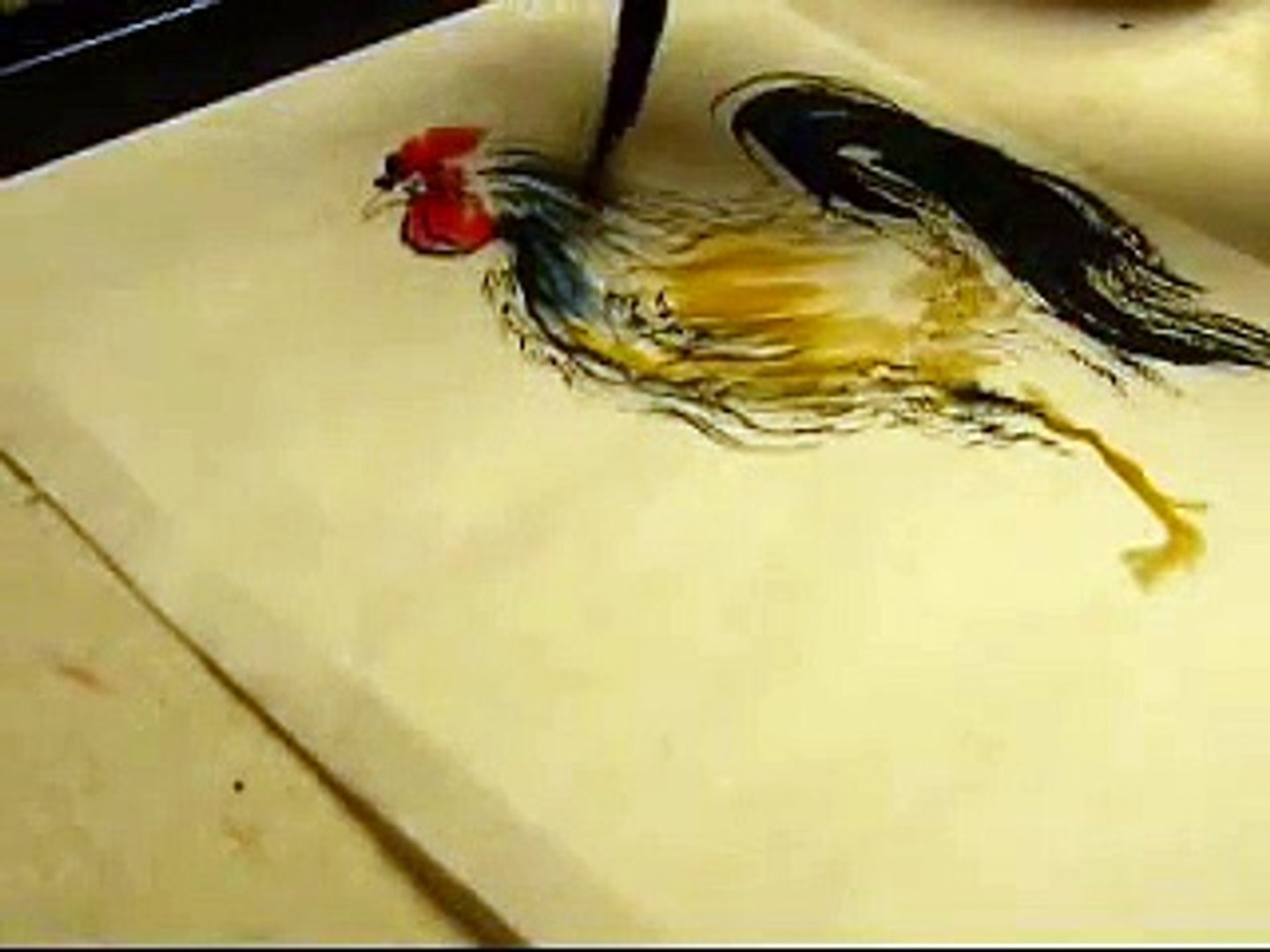 rooster painting chinese brush