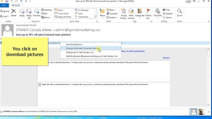 Solve the linked image cannot be displayed Outlook 2013