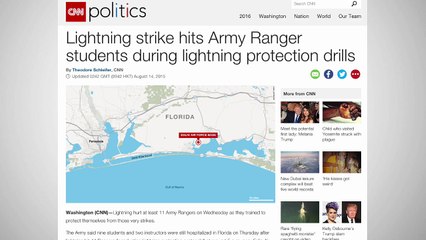 Download Video: Lightning Strikes 40 Army Students During Lightning Protection Drills