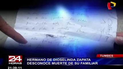 Tumbes: hermano preso de Dioselinda Zapata ignora muerte de su familiar