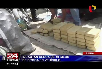 Piura: incautan cerca de 40 kilos de droga en un vehículo