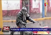Fuertes granizadas azotan Puno