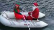 Santa Claus arrives at Babbacombe Pier by boat.AVI