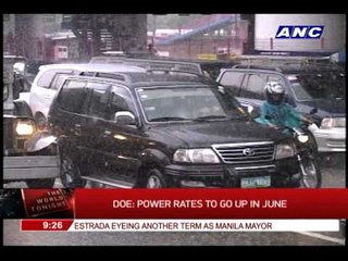 DOE: Power rates to go up in June