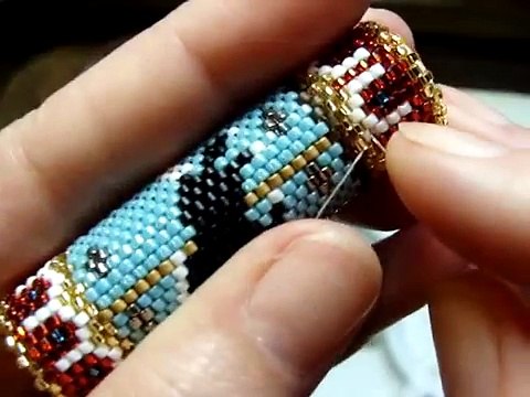 Peyote Stitch Bead Work How to Remove & Replace the Wrong Bead - Beaded Needle Cases by Beth Murr