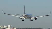 White Boeing 767-300ER Landing in Barcelona Airport