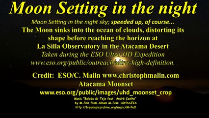 Moon Setting in the night sky