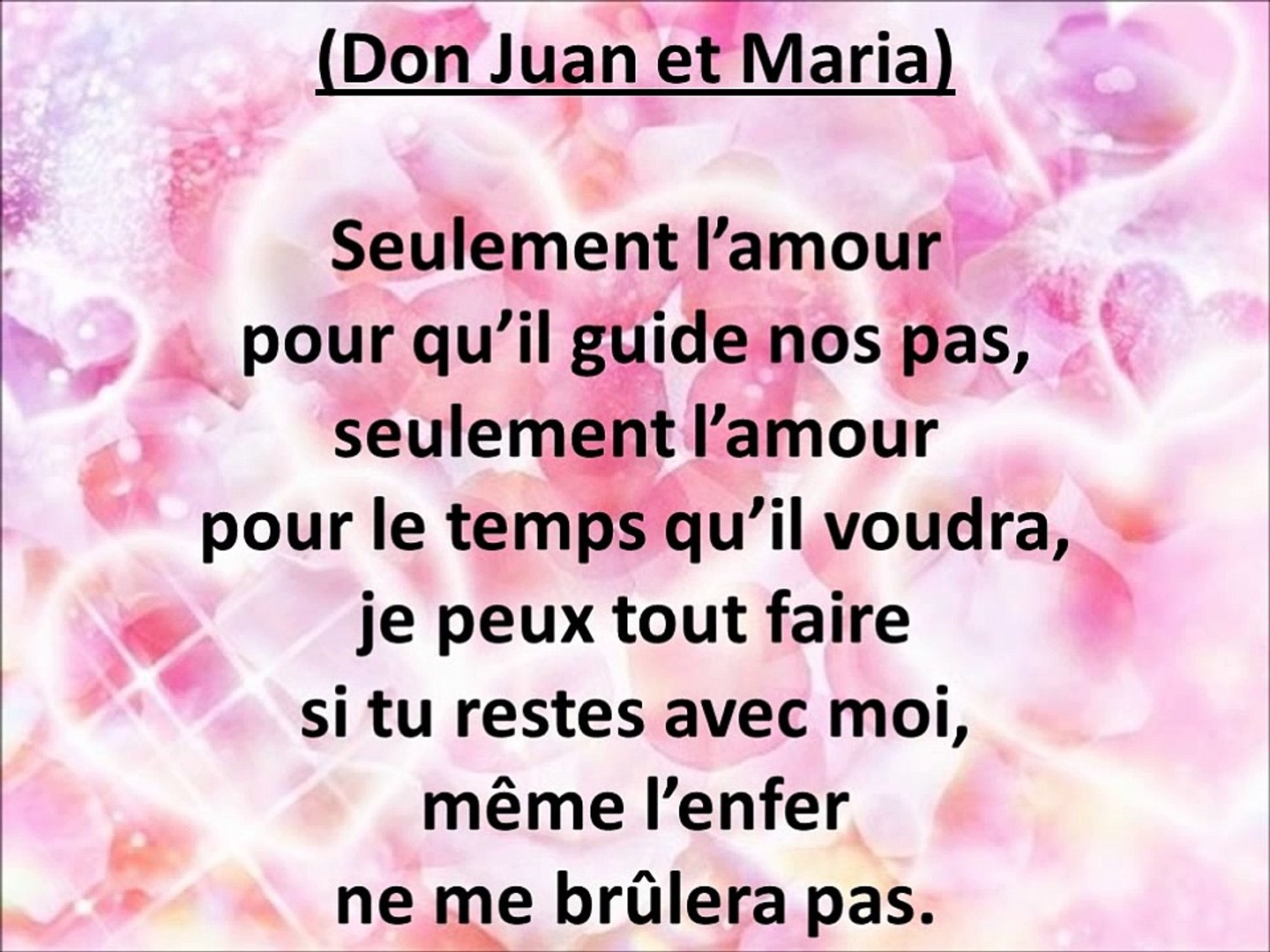Don Juan Seulement L Amour Lyrics Video Dailymotion
