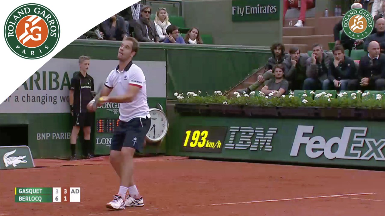 Temps forts R. Gasquet - C. Berlocq Roland-Garros 2015 / 2e Tour