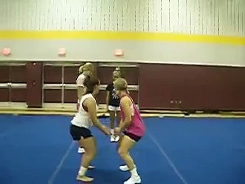All-Girl Cheerleading Stunt (Practice)