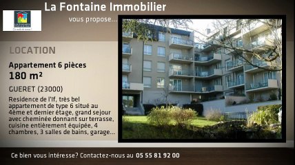 A louer - Appartement - GUERET (23000) - 6 pièces - 180m²