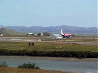 Fly Pacific Blue.com 2 planes coming into Auckland