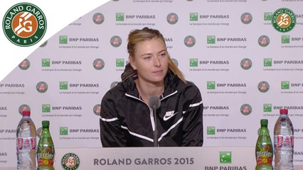 Press conference Maria Sharapova 2015 French Open / 3e Tour