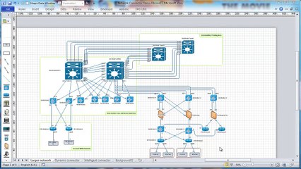 Visio network diagrams with intelligent network connector