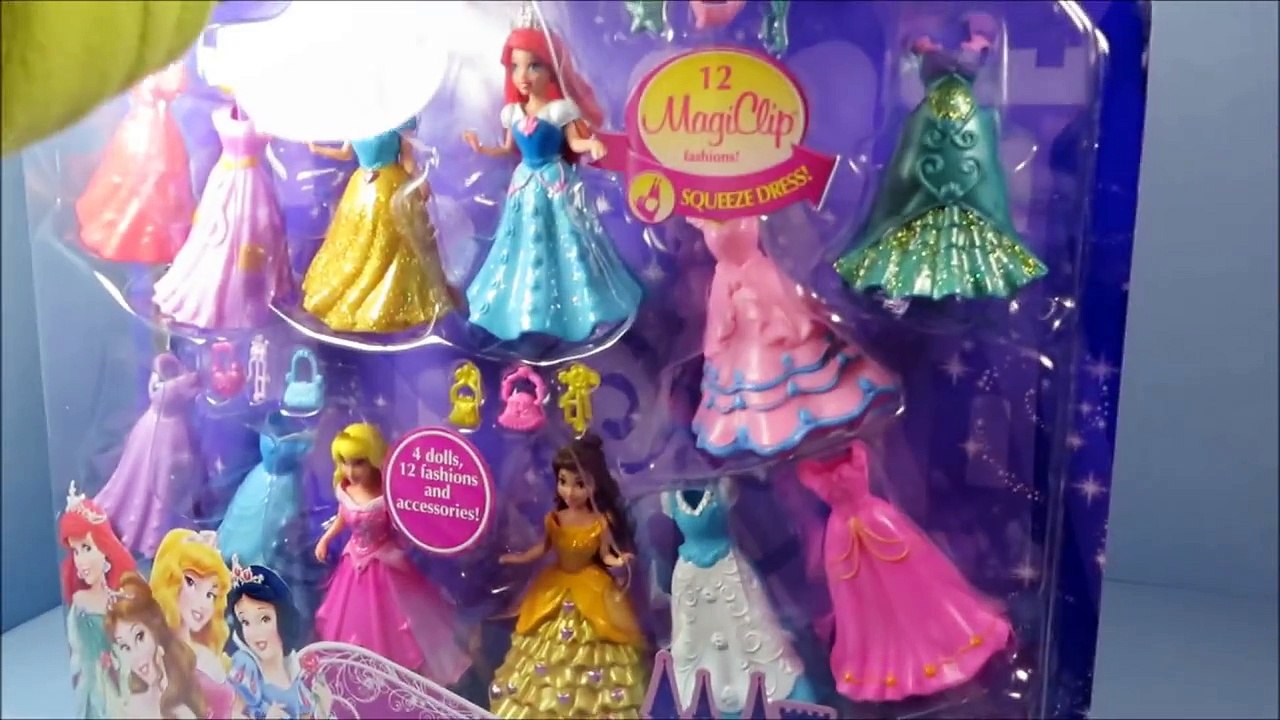 NEW Disney MagicClip Frozen Elsa Snow White Sleeping Beauty Belle Princess Tiana Ariel Dolls