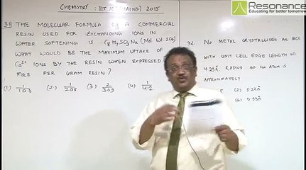 JEE MAIN 2015 Chemistry Solution by Mr. Shishir Mittal (SM Sir) Q31 to Q33