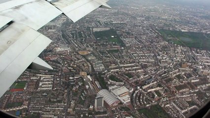 British Airways Boeing 767 landing London Heathrow --great view on London City
