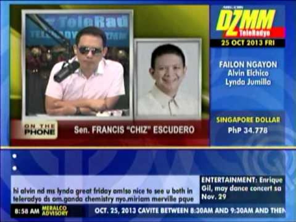 Chiz backs senators  Where's security threat