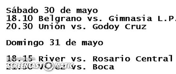 programacion para fin de semana futbol argentino