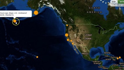 6.8 Earthquake Hits Alaska, 5.1 California and Japan Volcano Eruption