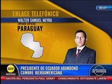 Rafael Correa abandona la asamblea en Paraguay