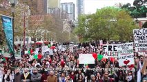 (MELBOURNE PROTEST) | ISRAELI WOMEN SHOWING OFF THEIR FLAG AT A PALESTINIAN PROTEST IN MELBOURNE