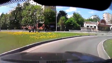 Little Dude Scooters Right Into Traffic