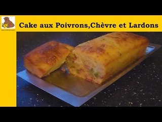 cake salé aux poivrons,chèvre et lardons (recette facile)
