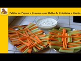 Palitos de pepino e cenoura com molho de cebolinha e queijo branco (receita rápida e fácil) HD