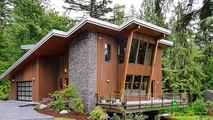 Diseño de casa moderna de dos pisos | madera y piedra