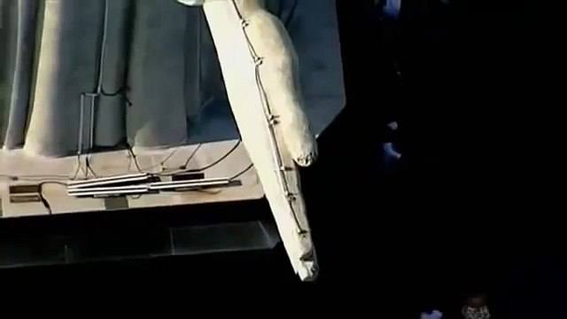 Lightning Strike Damages Rio de Janeiro Jesus Statue in Brazil Storm - Aerial footage