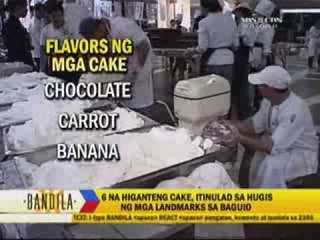 Giant cakes shaped like landmarks in Baguio