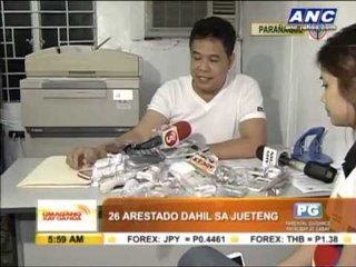 26 nabbed in jueteng raids in Paranaque