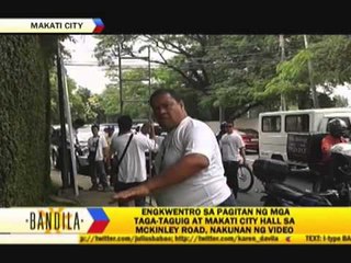 Makati, Taguig staff clash over tarpaulins